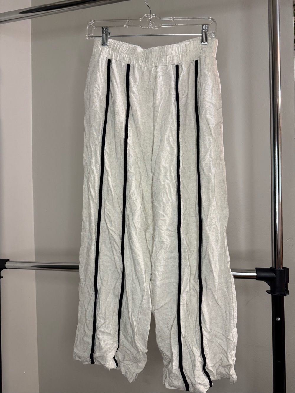 ILLA ILLA Cream Elastic-Waist Wide Pants